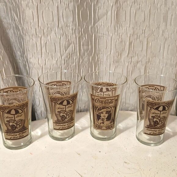 Coca Cola Glasses 16oz Victorian Lady Archives Coca Cola Company advertising GC - Picture 1 of 6